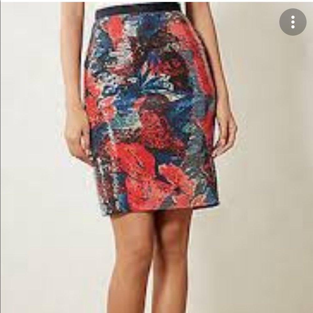 Anthropologie Wolven sugared floral dressy skirt size 8